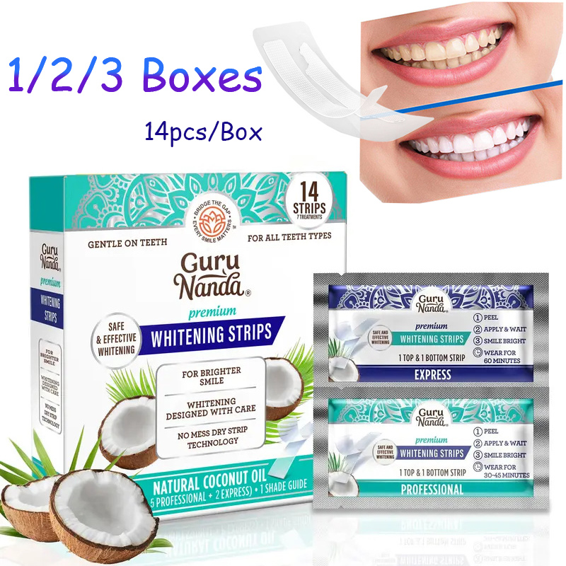 14pcs/box Coconut Oil Teeth Wh - огляд і ціна Teeth Whitening Strips Permanent