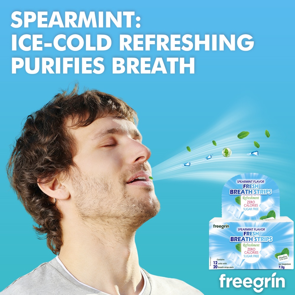 FREEGRIN Spearmint Flavored Fr - огляд і ціна Teeth Whitening Strips Permanent