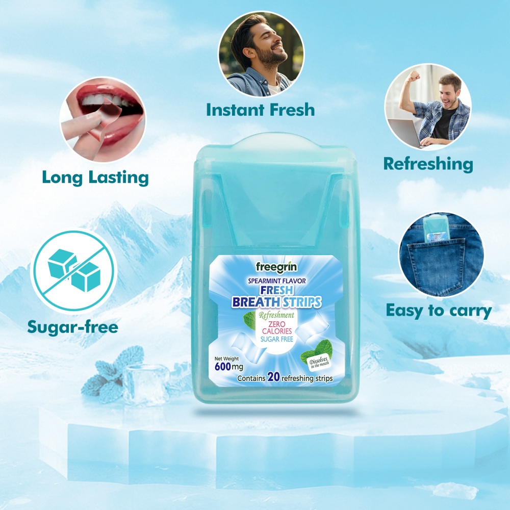 FREEGRIN Spearmint Flavored Fr - огляд і ціна Teeth Whitening Strips Permanent
