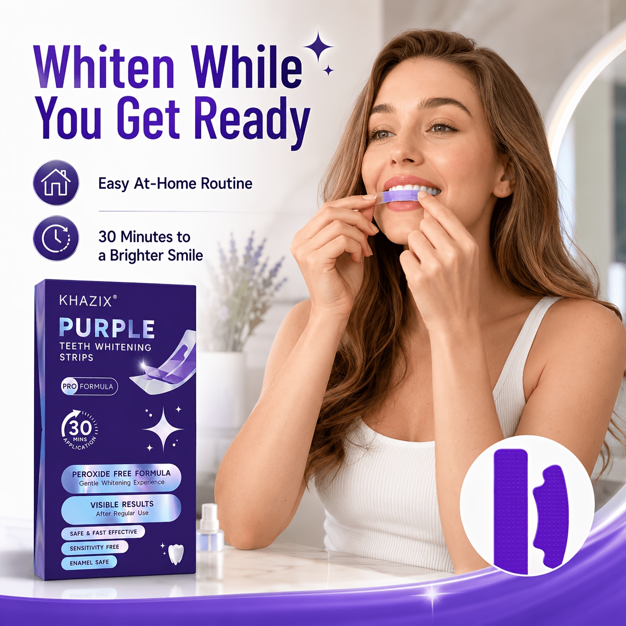 1/10pairs Purple Teeth Whiteni - огляд і ціна Teeth Whitening Strips Permanent