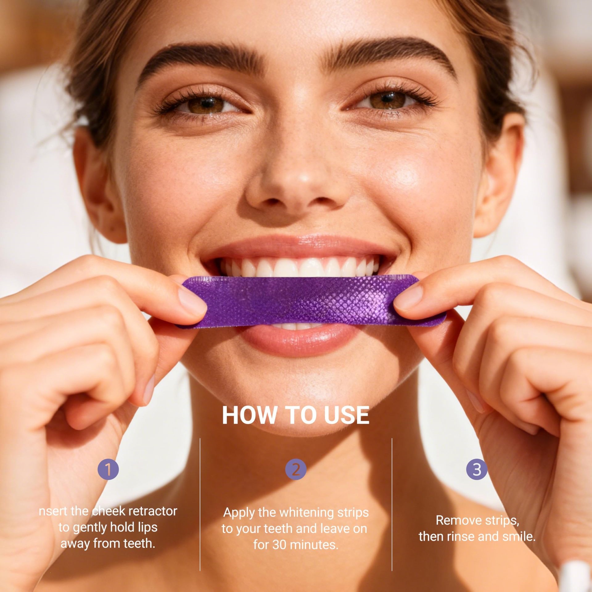 Purple Teeth Whitening Strips  - огляд і ціна Teeth Whitening Strips Permanent